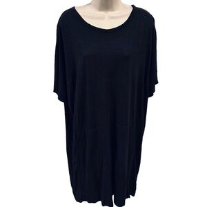 Eileen Fisher | Dresses | Eileen Fisher Hemp Organic Cotton Scoop Neck  Jersey Dress Midi Pockets Sz Large | Poshmark